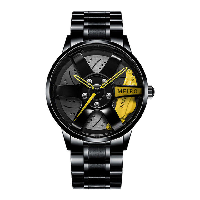 Montre homme mode, design voiture de course, étanche et robuste, l'accessoire parfait.