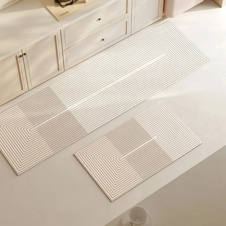 Tapis de cuisine DryLane en microfibre, absorbe l'eau et antidérapant pour propreté et sécurité.