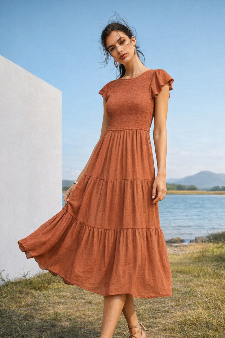 Robe femme raffinée, élégante et confortable, effet ventre plat. Parfaite pour toute occasion chic.