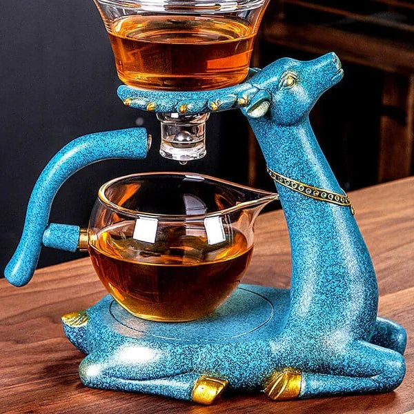 Ensemble de thé magnétique de luxe en verre, parfait pour un rituel simplifié et élégant en cuisine.