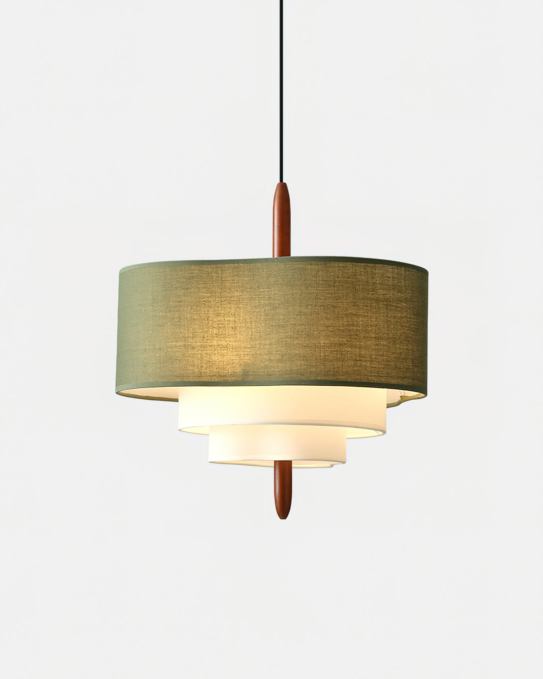 Lampe pendante ronde en tissu, diffuseur de lumière douce pour un confort visuel.