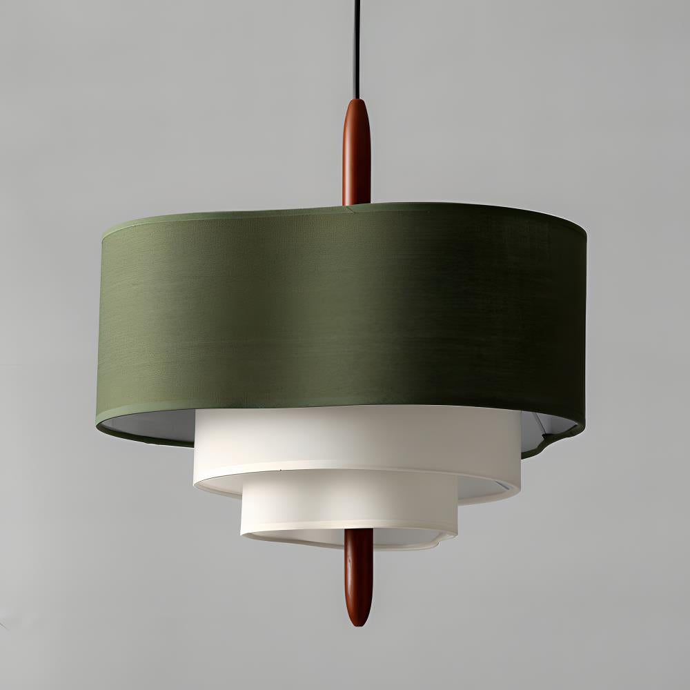 Lampe à suspendre, design rond moderne en tissu, crée une atmosphère chaleureuse.