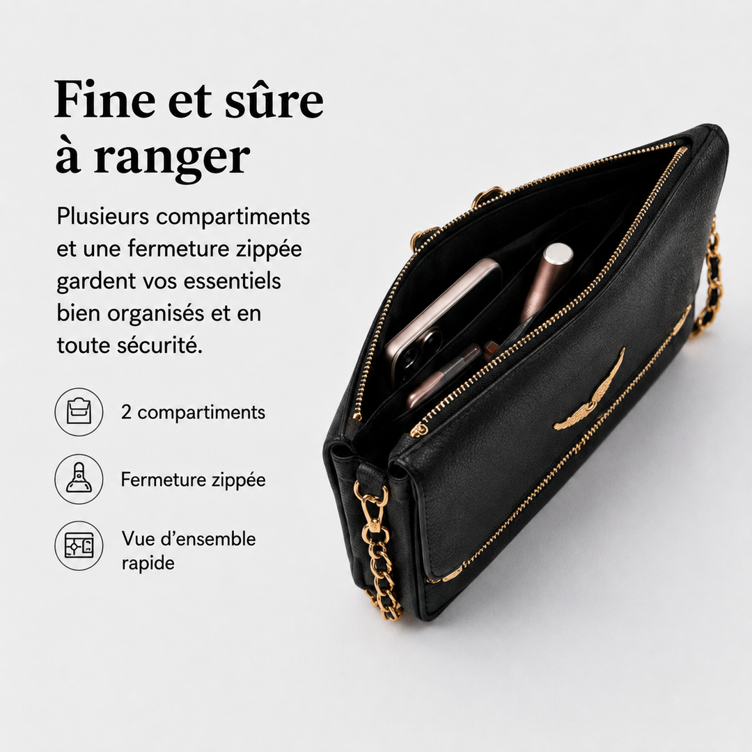 Moderne pochette soirée Ravenna pour femme, un incontournable de la mode chic.