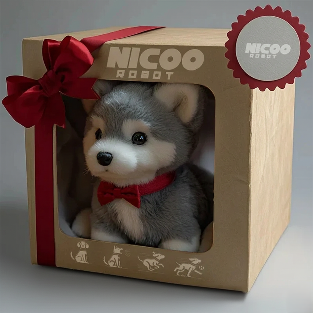 Chien robot interactif avec détails réalistes, parfait pour développer l'imagination des enfants.