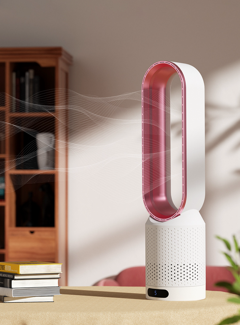 Refroidisseur d'air silencieux 3-en-1 sans lame pour maison. Ventilateur et purificateur d'air frais compact.
