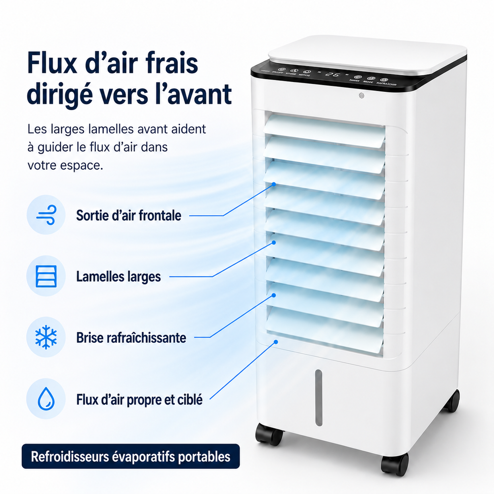 Climatiseur personnel compact pour bureau, ventilateur rafraîchissant pour l'été.