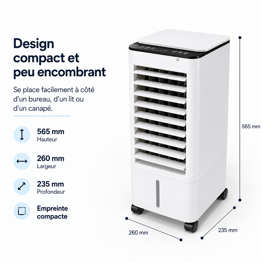 Rafraîchisseur d'air par évaporation pour une ambiance douce et fraîche dans n'importe quelle pièce.