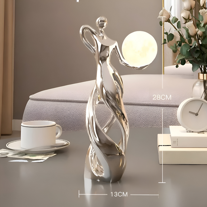 Figurine décorative lumineuse abstraite, lampe d'ambiance pour un intérieur moderne et chaleureux.