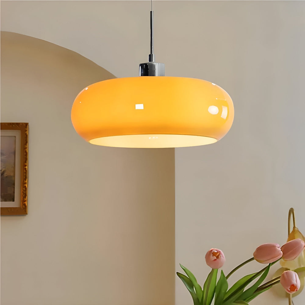 Lampe suspension CircaForma Bauhaus rétro moderne, verre soufflé, idéal salon/salle à manger.