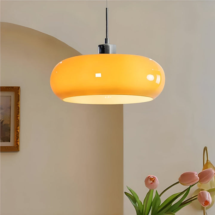 Lampe suspension CircaForma Bauhaus rétro moderne, verre soufflé, idéal salon/salle à manger.