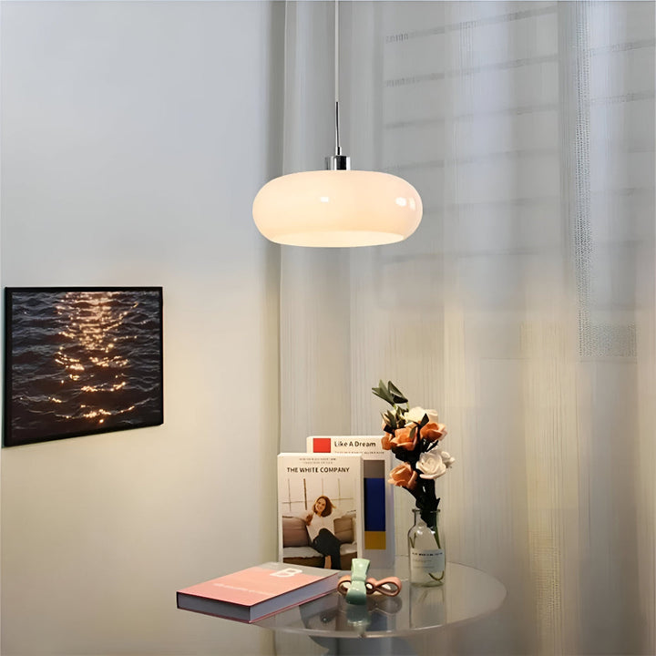 Lampe CircaForma rétro moderne, verre soufflé, éclairage LED pour décoration chic.