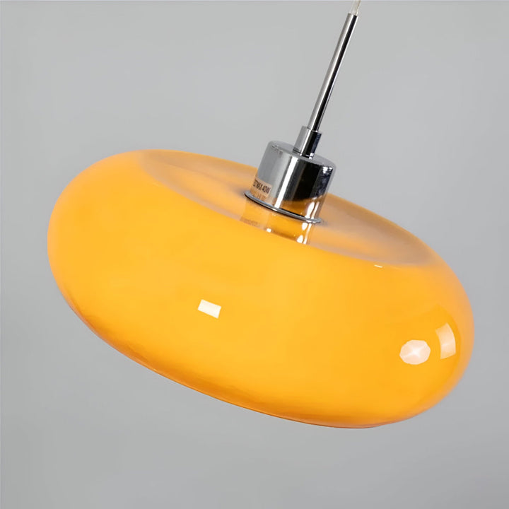 CircaForma : suspension rétro moderne, verre soufflé, luminaire dimmable pour salon.