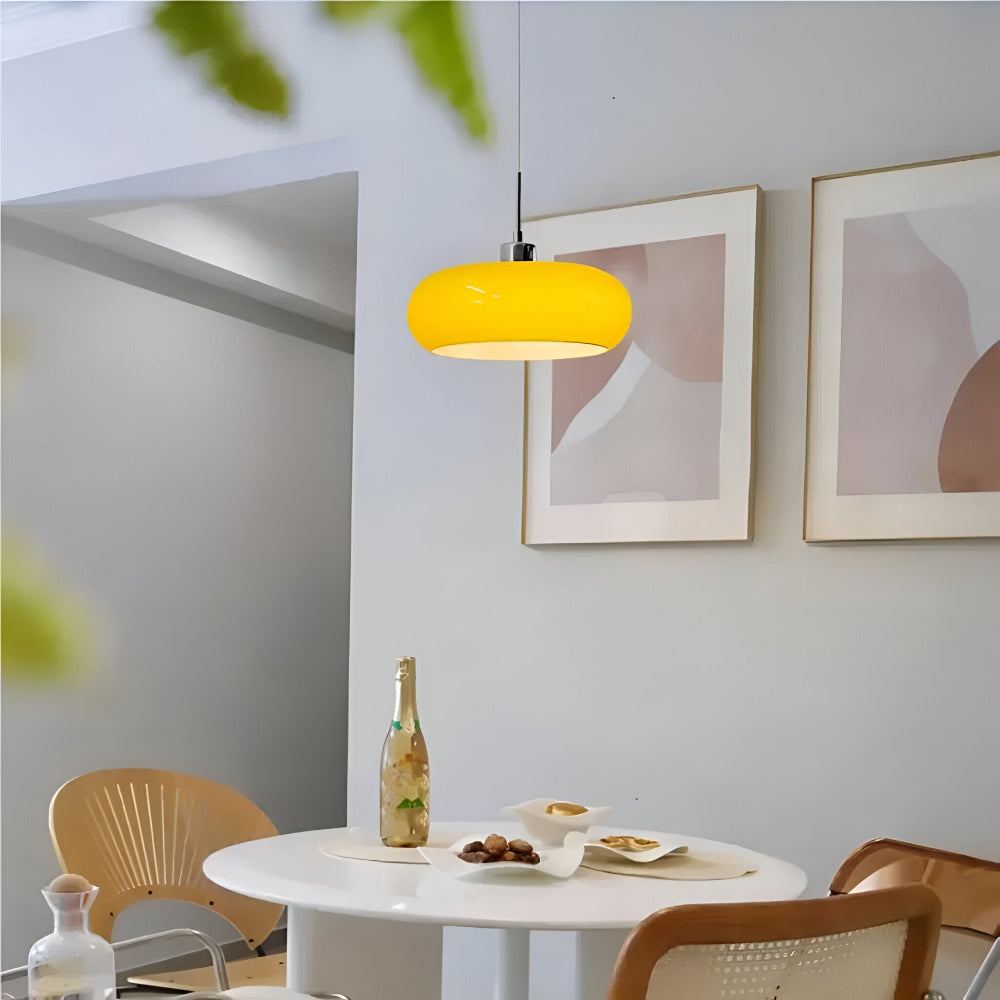 Luminaire intérieur CircaForma, design rétro moderne, verre soufflé, lumière dimmable.