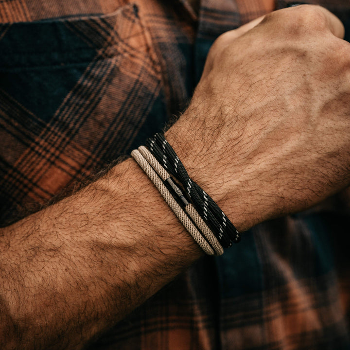Bracelet magnétique en corde de Milan marron, bijou unisexe résistant à l'eau, pour toutes occasions.