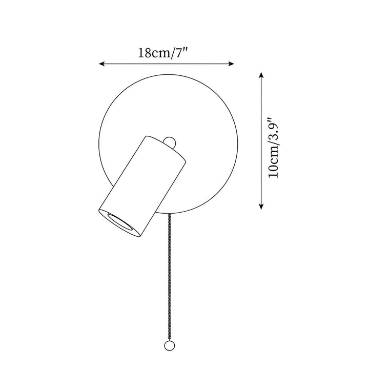 Lampe murale LED pour salon, ronde en travertin et bois. Design moderne, spot orientable. Lumière douce. [[lstfy-media:16]]