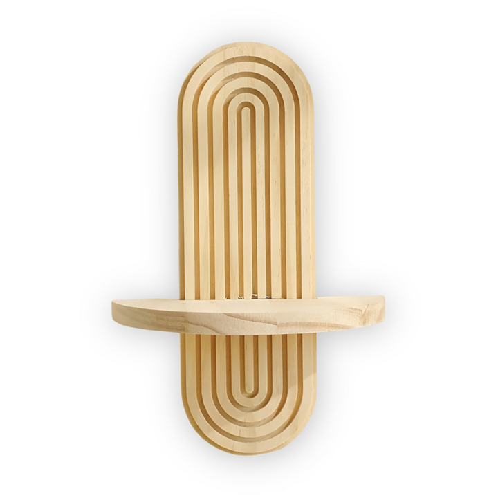 Étagère murale géométrique polyvalente, design flottant pour salon, chambre, bureau ou cuisine.