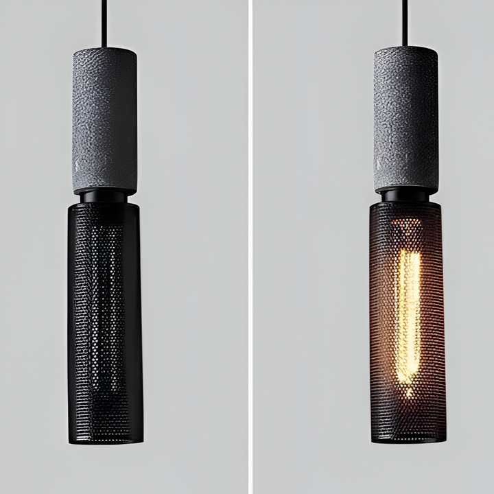 Lampe de plafond design industriel, éclairage moderne, style contemporain pour salon.