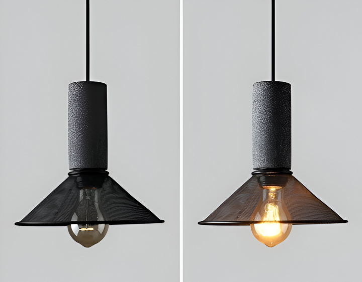 Lampe à pendule style usine, éclairage industriel vintage, déco maison originale et tendance.