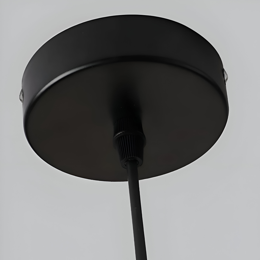 Éclairage de plafond suspendu, style industriel-rustique, hauteur réglable, idéal pour cuisine.