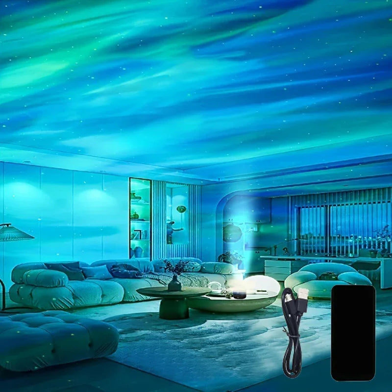 Projecteur Polariva Aurore Boréale, transforme votre chambre en un ciel étoilé lumineux et apaisant.