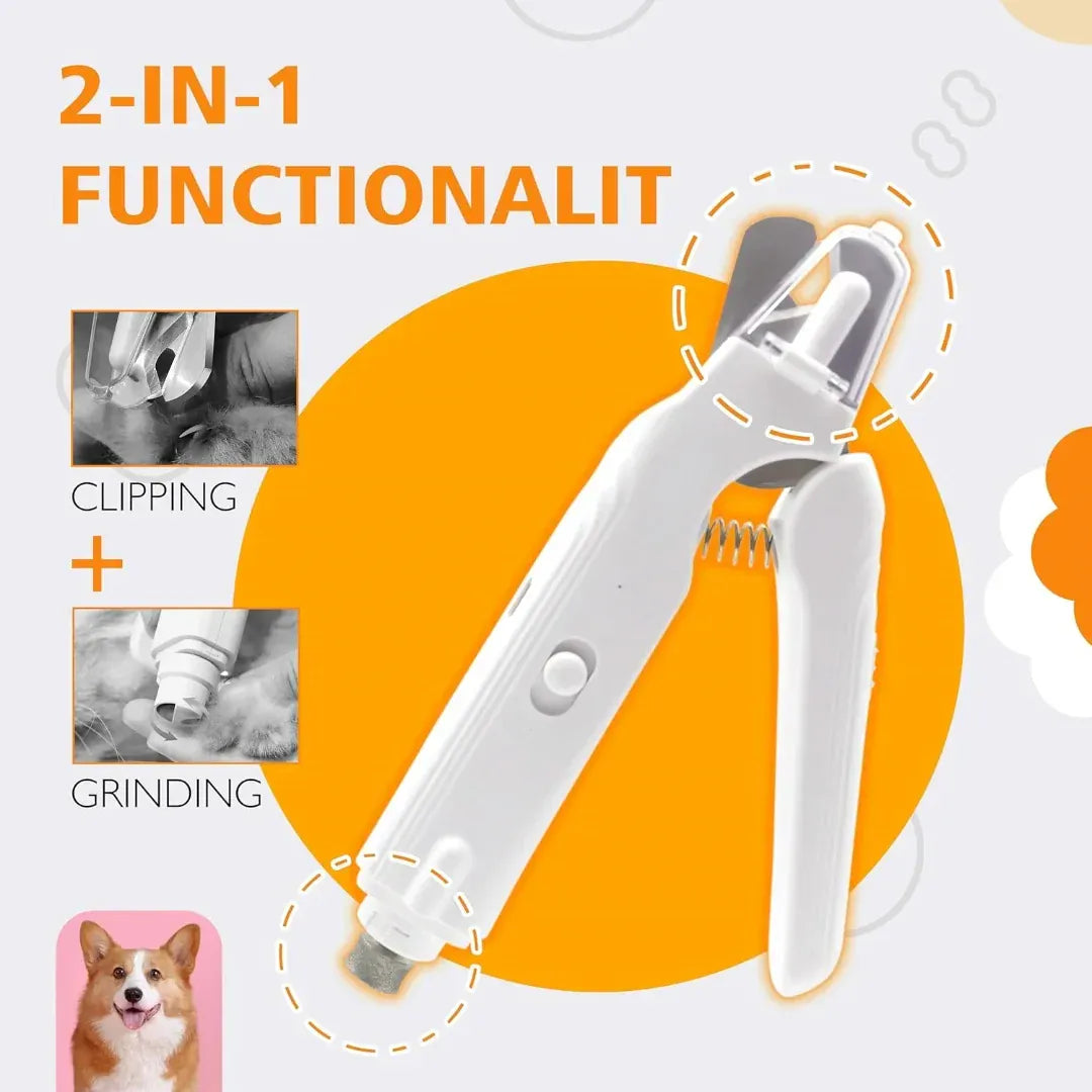 Toilettage professionnel à domicile: coupe-ongles LED pour animaux, facile à utiliser, résultats précis et nets.
