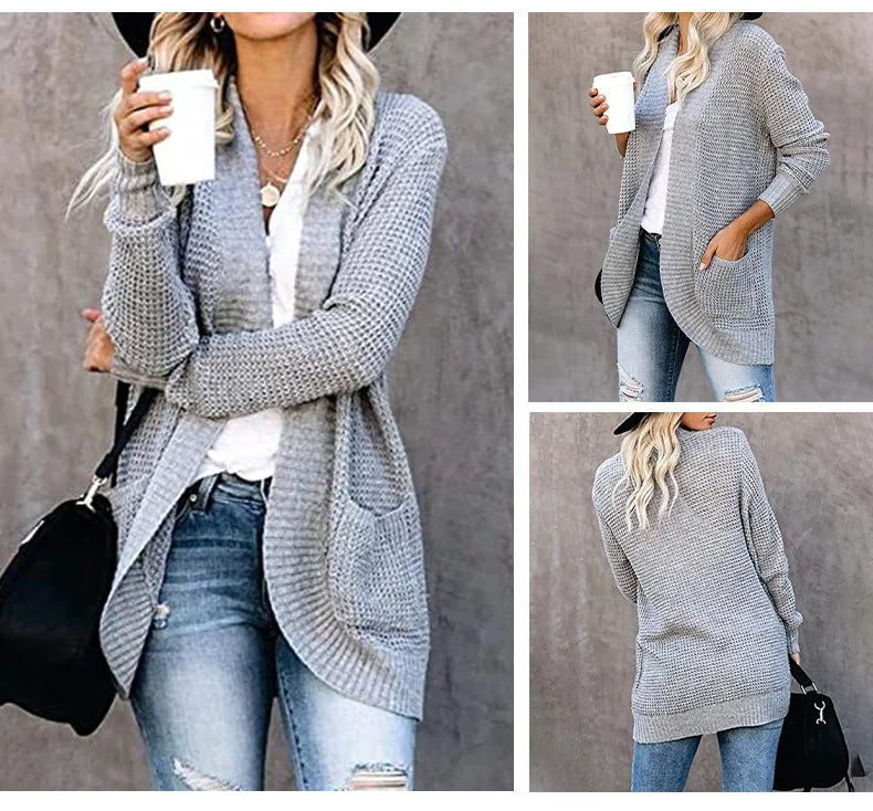 Cardigan doux et chaud pour femme. Créez un look chic et décontracté, vêtement polyvalent pour le quotidien.