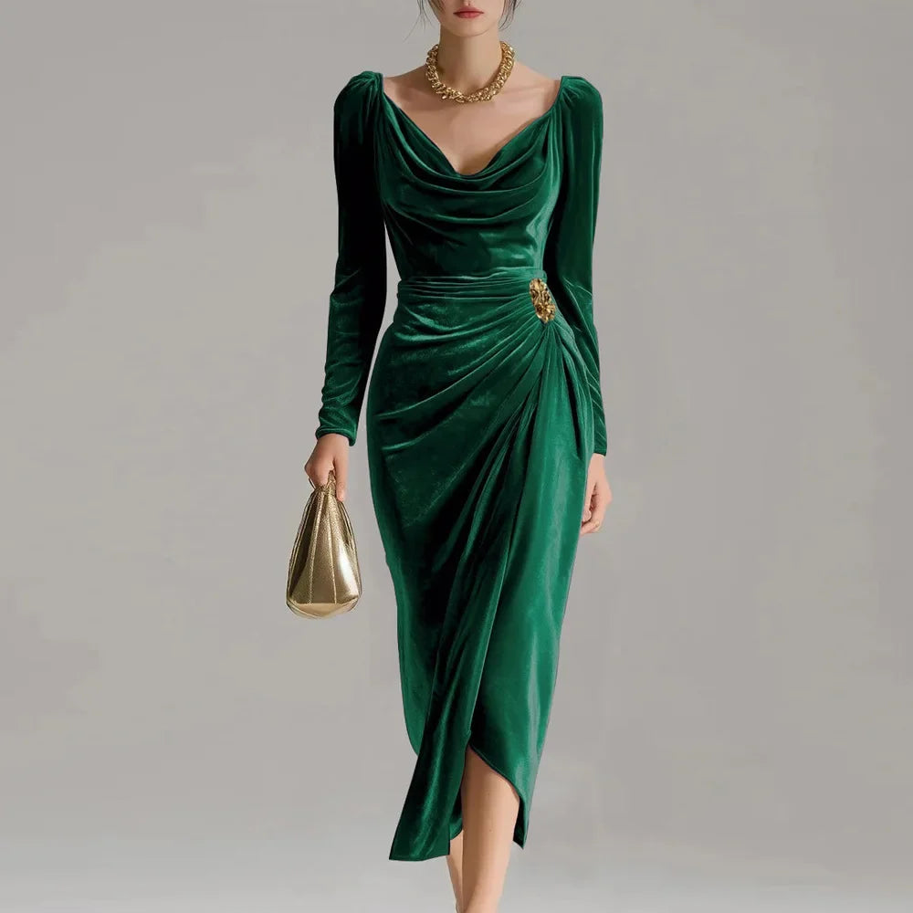 Robe midi femme élégante et chic, idéale pour soirée et occasions spéciales, offrant style et confort absolu.