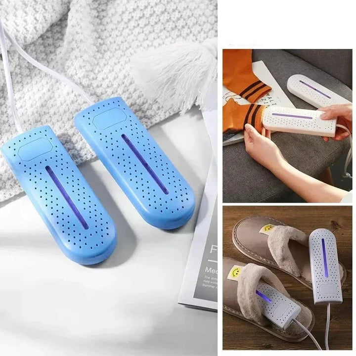 Sèche-chaussures déshumidificateur portable avec UV, essentiel pour l'entretien des chaussures de sport.