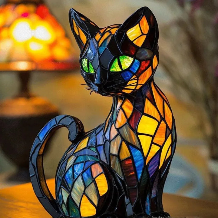 Luminaire LED chat nocturne pour une ambiance douce. Parfait pour intérieur ou extérieur, design moderne.