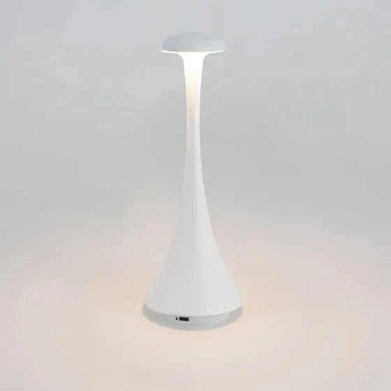 Lampe champignon design, sans fil, rechargeable, avec éclairage LED dimmable pour une ambiance cosy.