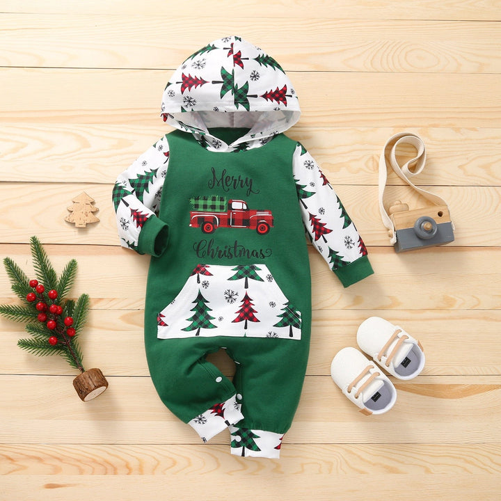Pyjama bébé Noël en coton doux, vêtement festif et confortable pour les célébrations des fêtes.