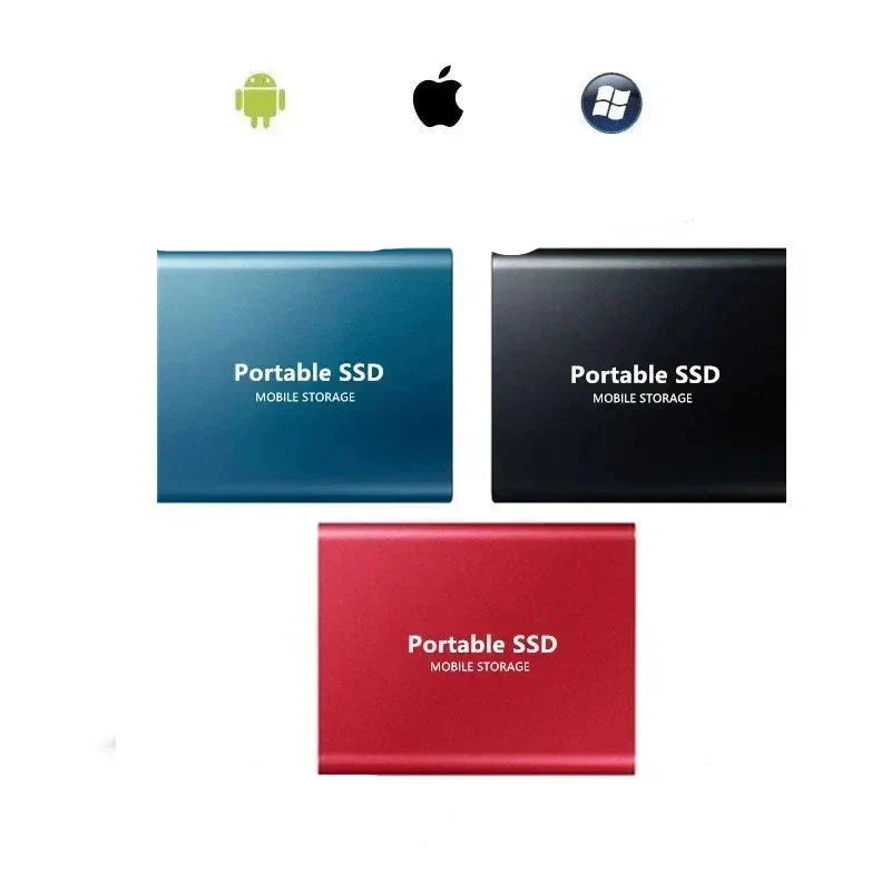SSD externe compact 128 To durable en aluminium, idéal pour stockage portable de données informatiques via USB.