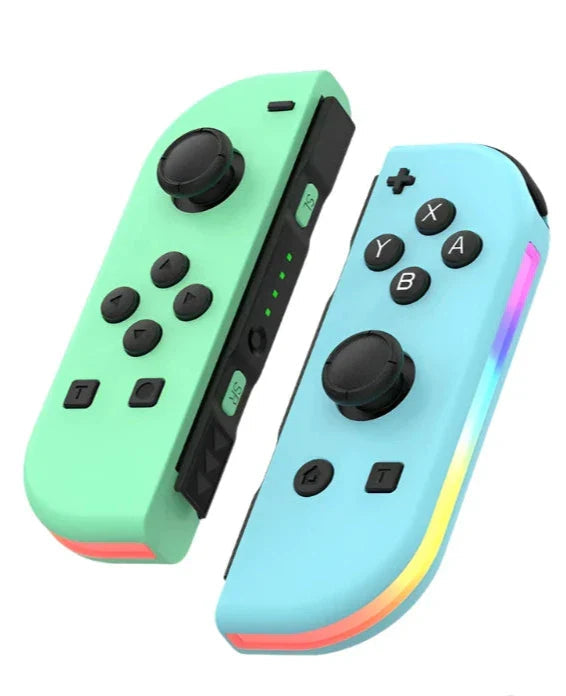 Accessoire Switch sans fil Bluetooth, manette avec lumières LED RGB vibrantes pour une immersion totale.