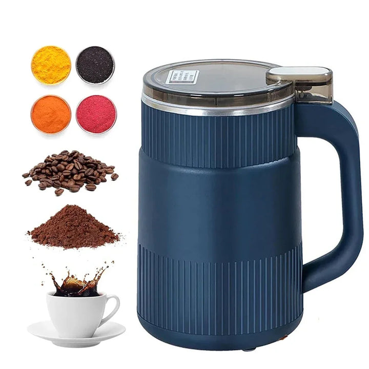 Moulin électrique BeanBliss multifonction pour café, épices et noix. Compact, en acier inoxydable.