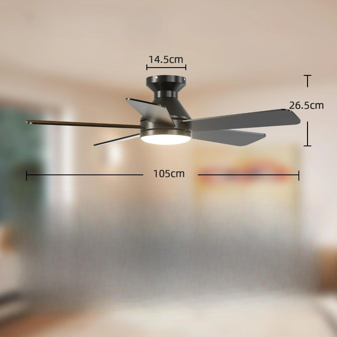 Ventilateur de plafond LED silencieux, style moderne. Rafraîchit et éclaire votre maison avec un design épuré.