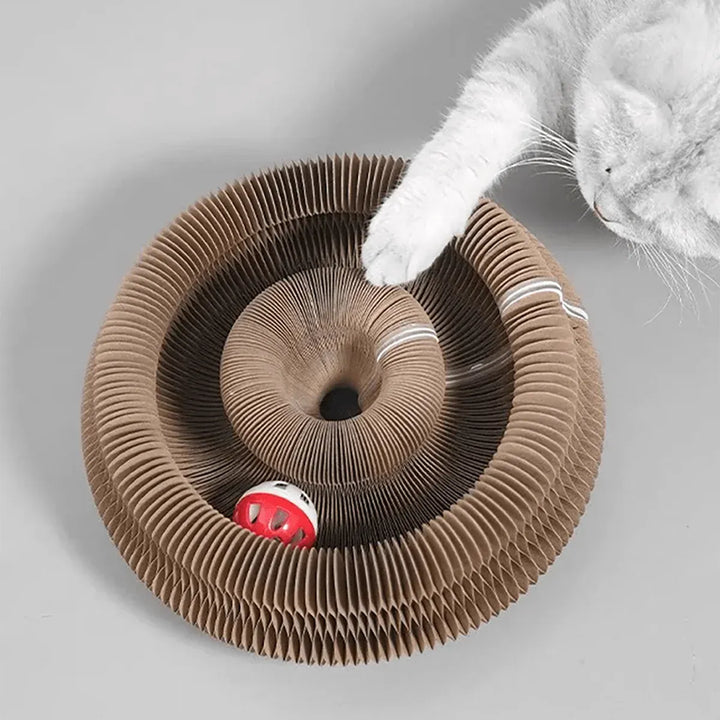 Grattoir robuste pour chat, protégeant vos canapés et chaises. Accessoire pliable pratique.