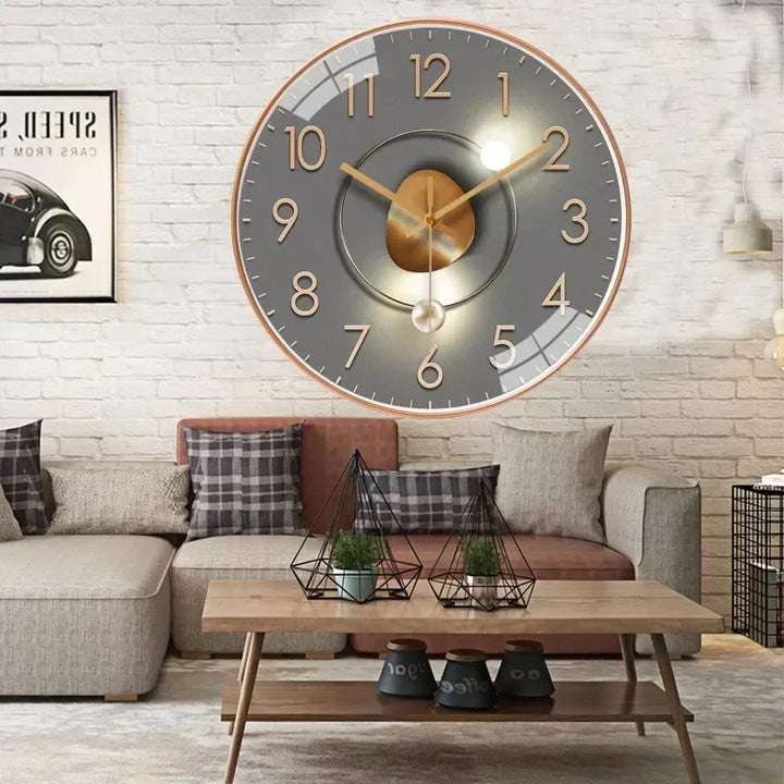 Horloge décorative murale classique en plastique ABS, silencieuse, pour embellir votre salon.