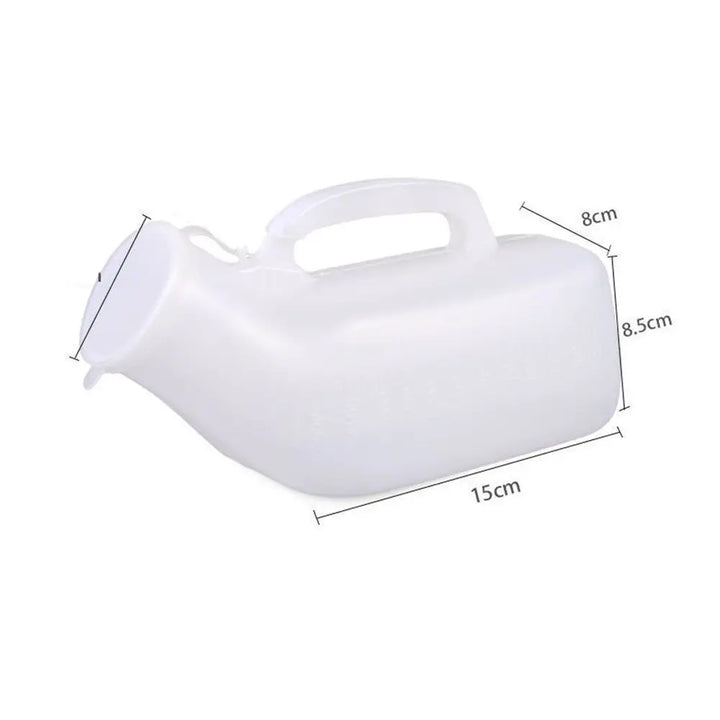Urinoir portable unisexe 1200ml, indispensable pour voyages, camping, urgences. Pratique et hygiénique.