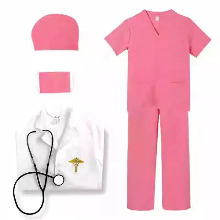 Joli déguisement enfant docteur-infirmière pour fille et garçon, avec stéthoscope réaliste.
