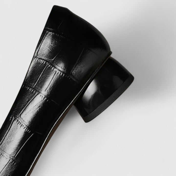 Talon bloc confortable des chaussures Jozie femme marron, élégance et chic pour bureau et soirée.
