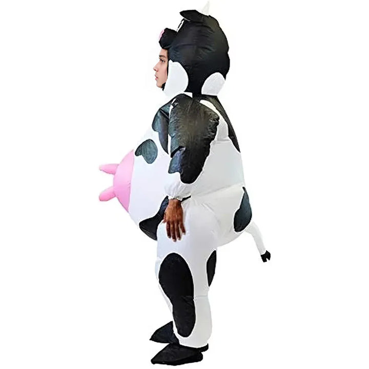 Costume de vache gonflable original et amusant. Idéal pour adultes, unisexe, pour des soirées inoubliables.