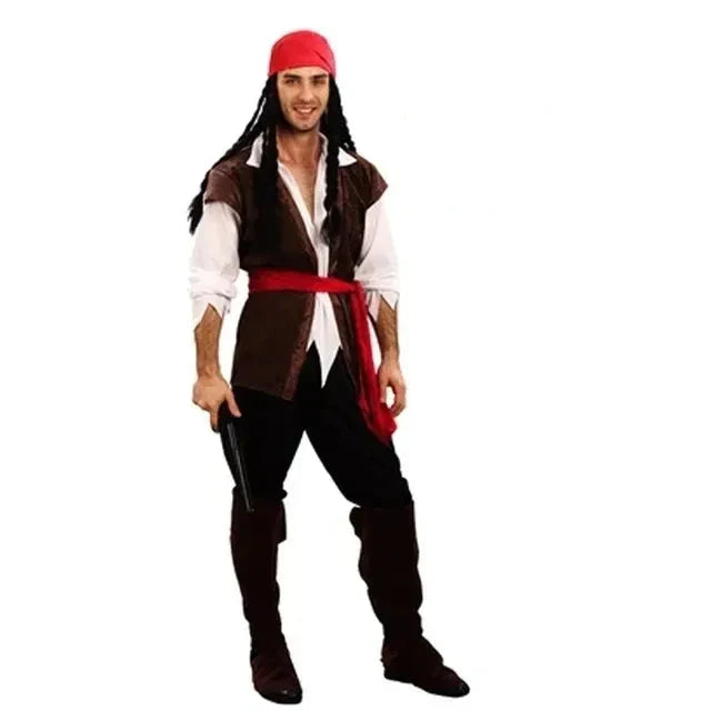 Ténue de pirate élégante homme et femme, idéale pour Halloween, cosplay, carnaval ou fête.