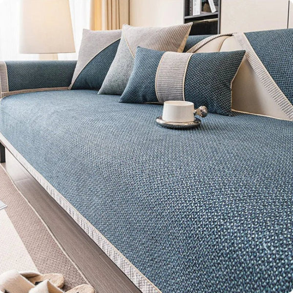 Protection meuble: couverture de canapé en coton et lin, durable et esthétique pour votre maison.