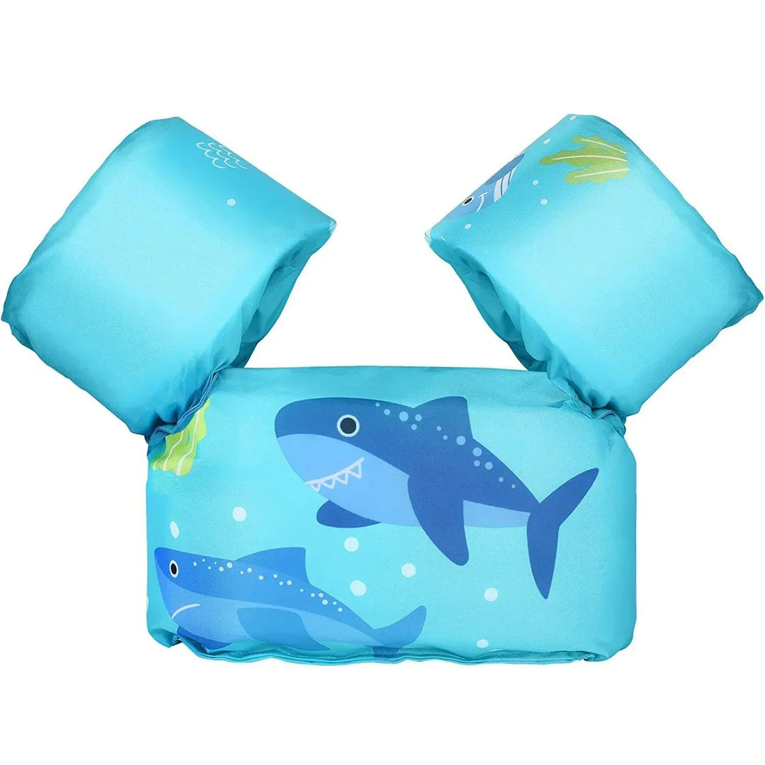 Gilet de flottaison enfant avec brassards pour la plage ou la piscine, soutien à l'apprentissage de la natation.