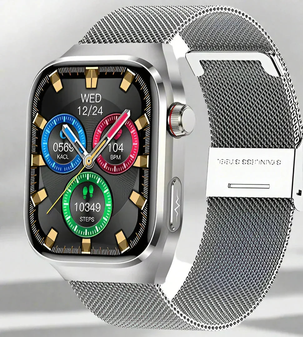 Montre connectée bien-être avec ECG, glycémie et acide urique. Prenez soin de votre santé au quotidien.