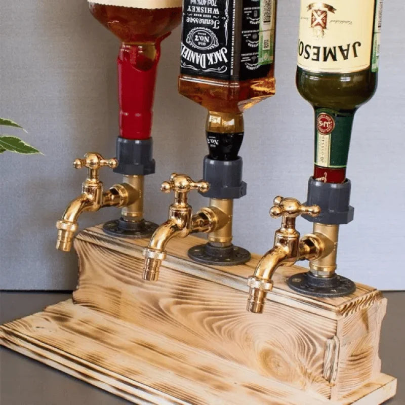 Distributeur de boissons en bois élégant pour réceptions raffinées et service de boisson de luxe.