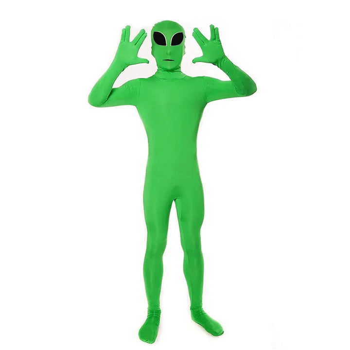 Costume zentaï alien unisexe, déguisement complet pour incarner un extraterrestre amusant à toute fête.