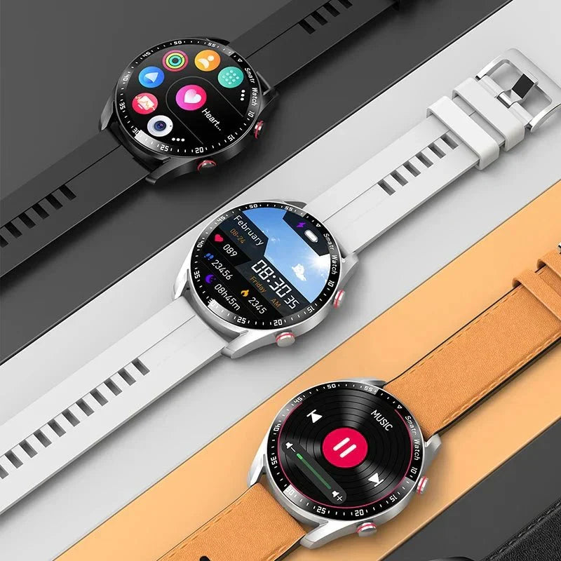 Montre connectée homme robuste, longue autonomie, résistante à l'eau, pour sport et suivi santé continu.