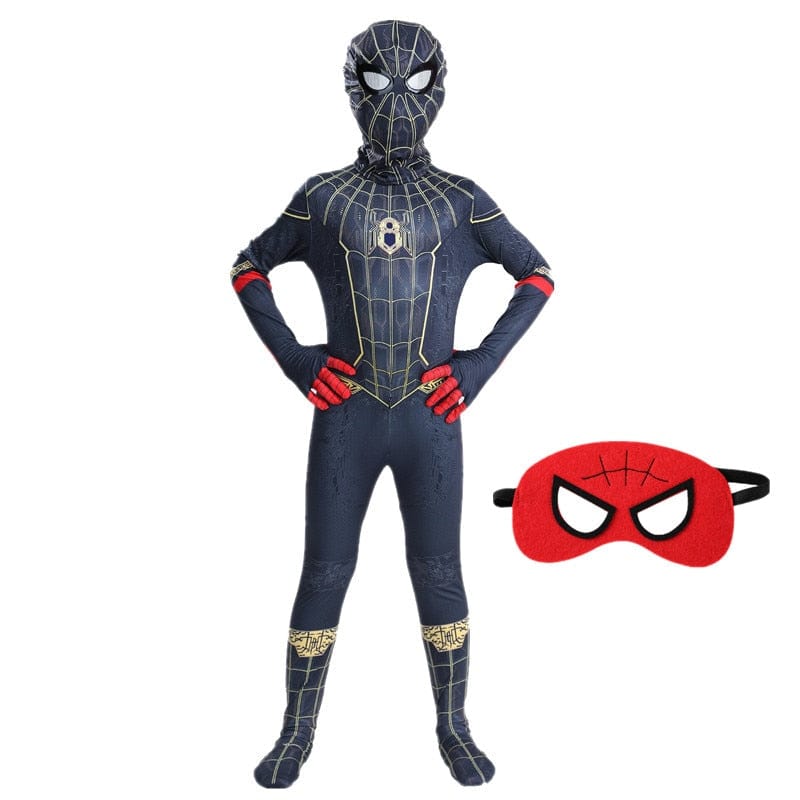 Déguisement de superhéros Spiderman pour enfant, favorisant l'imagination et les jeux de rôle actifs.