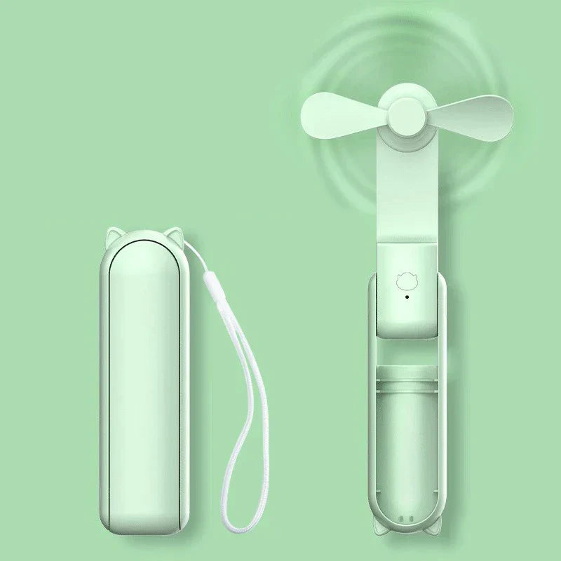 Ventilateur portable rechargeable USB, batterie longue durée, 3 vitesses pour un rafraîchissement optimal en été.